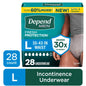 Depend Fresh Protection Incontinence Underwear for Men, Adult Diapers, L (72 Count)