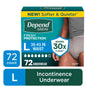 Depend Fresh Protection Incontinence Underwear for Men, Adult Diapers, L (72 Count)