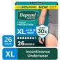 Depend Fresh Protection Incontinence Underwear for Men, Adult Diapers, XL (36 Count)
