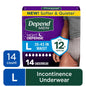 Depend Night Defense Incontinence Underwear for Men, Adult Diapers, L (56 Count)
