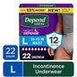 Depend Night Defense Incontinence Underwear for Men, Adult Diapers, L (56 Count)