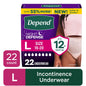 (2 pack) Depend Night Defense Incontinence Underwear for Women, Adult Diapers, L (22 Count)