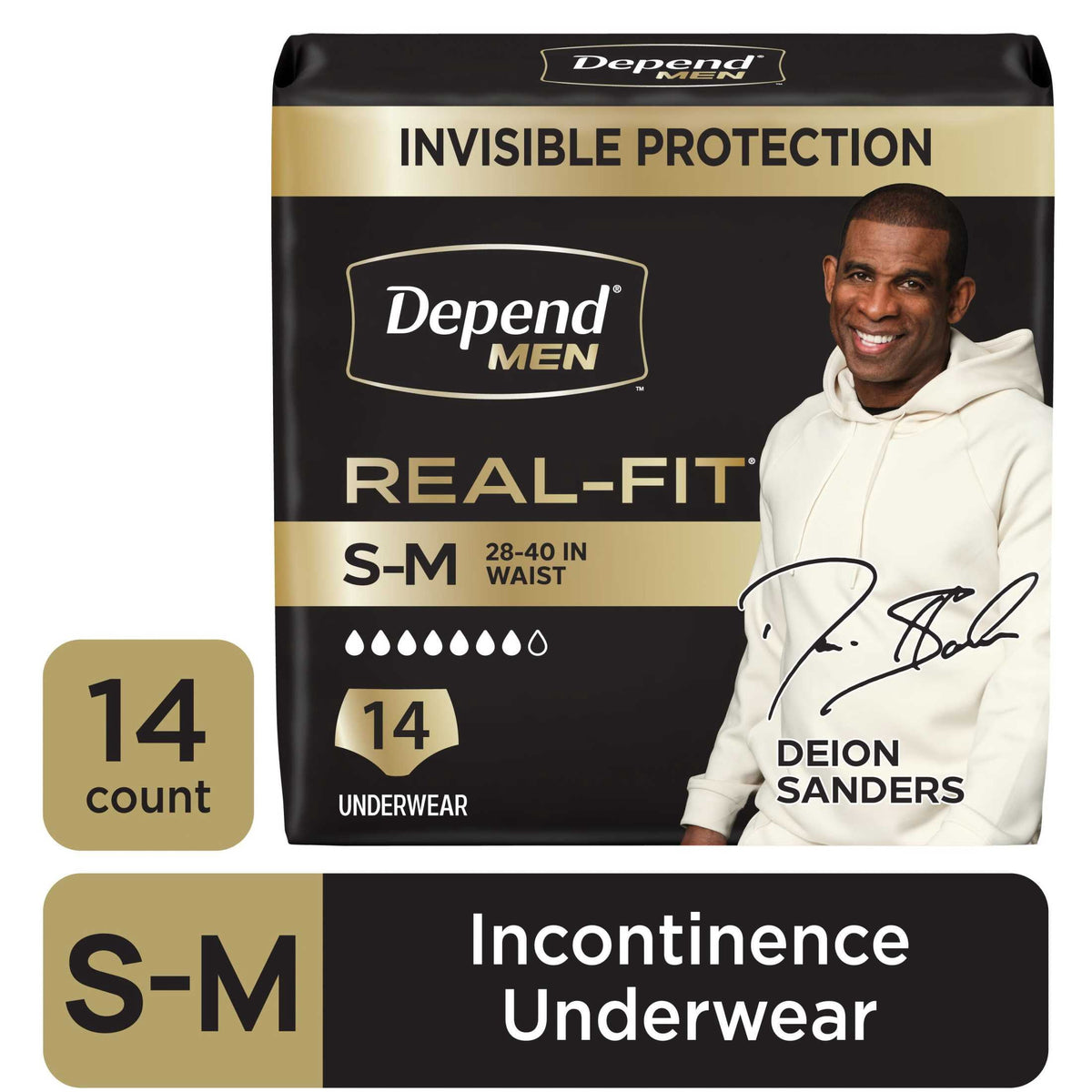 Depend Real Fit Incontinence Underwear for Men, Adult Diapers, S/M, Grey, 56 Count