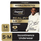 Depend Real Fit Incontinence Underwear for Men, Adult Diapers, S/M, Grey, 56 Count