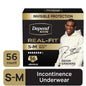 Depend Real Fit Incontinence Underwear for Men, Adult Diapers, S/M, Grey, 56 Count
