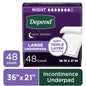 (2 pack) Depend Underpads, Disposable Incontinence Bed Pads for Adults, 36" x 21", 12 Count