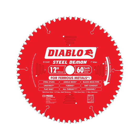 Diablo D1260CF 12" 60Tooth Cermet II Metals & Stainless Steel Circular Saw Blade