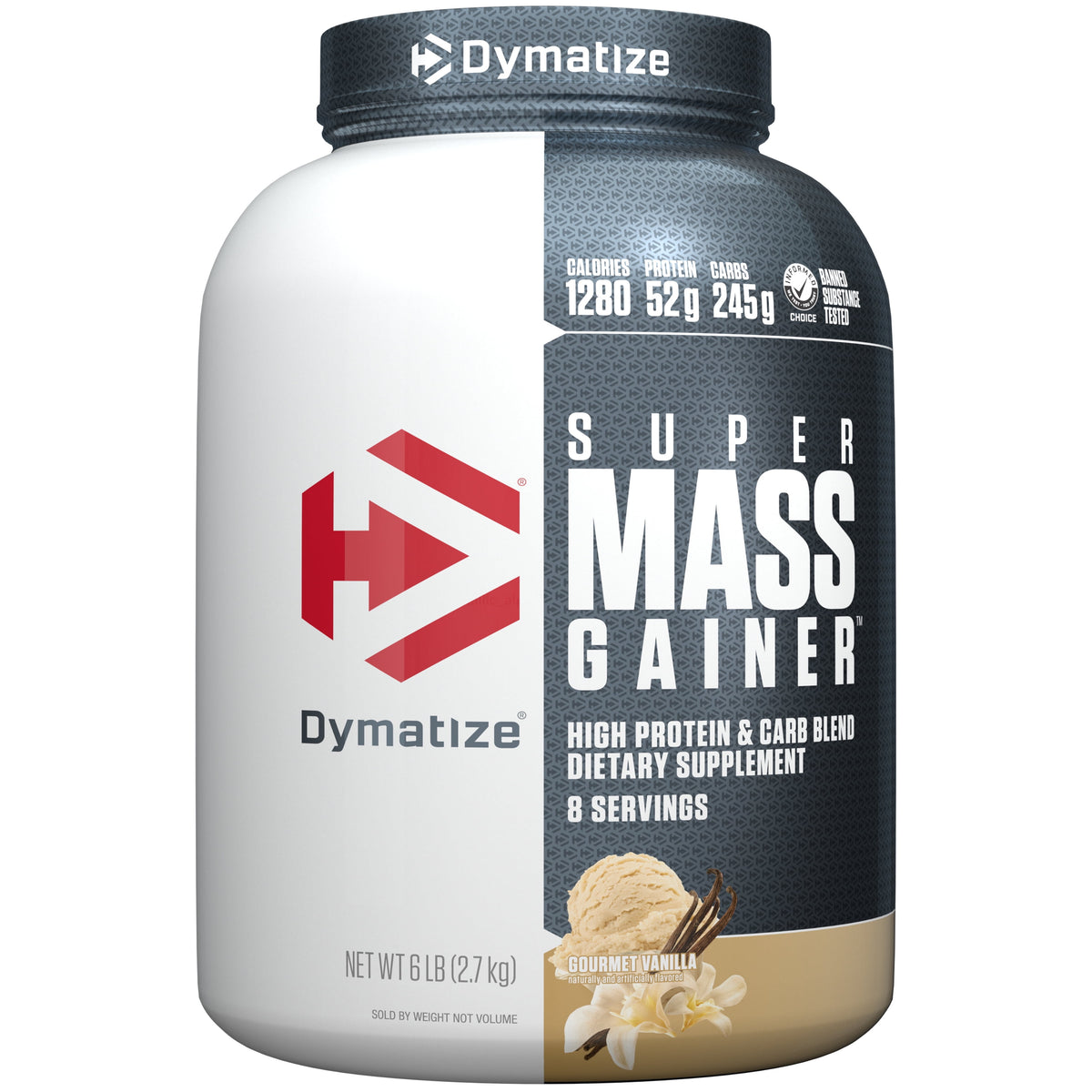 Dymatize Super Mass Gainer Protein Powder, 52g Protein, Gourmet Vanilla, 6 lbs