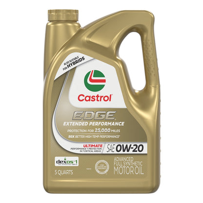 Castrol EDGE Extended Performance 0W-20 Advanced Full Synthetic Motor Oil, 5 Quarts
