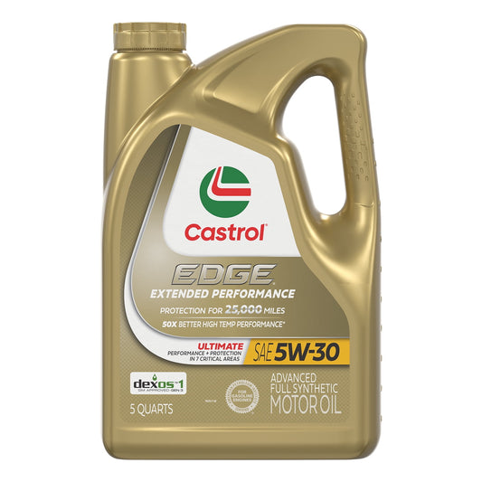 Castrol EDGE Extended Performance 5W-30 Advanced Full Synthetic Motor Oil, 5 Quarts