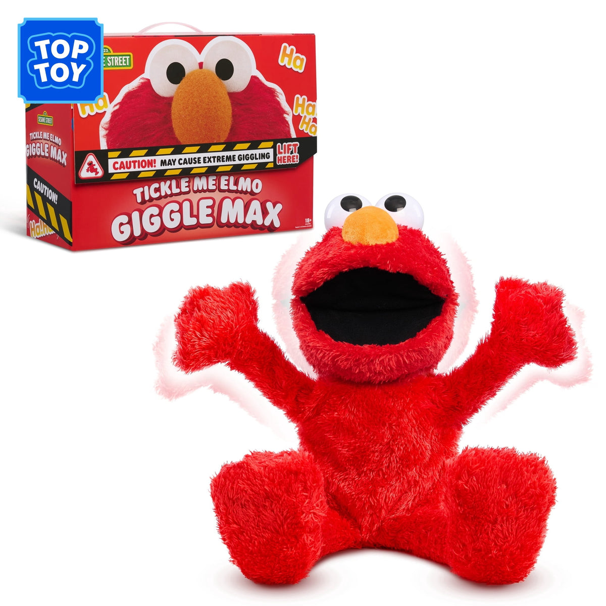 Sesame Street Tickle Me Elmo Giggle Max 18-Inch Interactive Plush Toy, Biggest Tickliest Elmo Ever, Ages 18 Months+