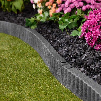 Expert Gardener 2' x 3" Red Recycled Rubber Garden Border Landscape Edging - 8 Pack