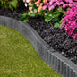 Expert Gardener Black Recycled Rubber Garden Border Landscape Edging, 2 ft x 3 in, 8 Pack