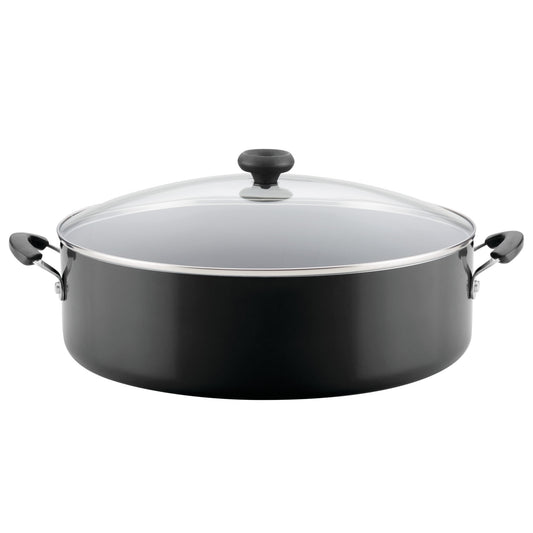 Farberware Easy Clean 14 in Covered Family Pan, DiamondMax Nonstick, Dishwasher Safe, Black