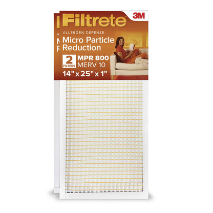 Filtrete 14x30x1 HVAC Furnace Air Filter, MPR 800 MERV 10, Micro Particle Reduction, 4 Pack