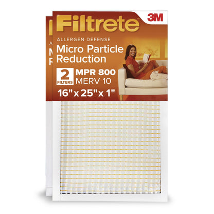 Filtrete 16x25x1 HVAC Furnace Air Filter, MPR 800 MERV 10, Micro Particle Reduction, 4 Pack