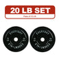 FlexWave Bumper Weight Plates, 25 lb Pair, Black, 2-Inch Hole