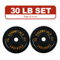 FlexWave Bumper Weight Plates, 25 lb Pair, Black, 2-Inch Hole