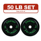 FlexWave Bumper Weight Plates, 25 lb Pair, Black, 2-Inch Hole