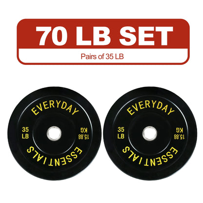 FlexWave Bumper Weight Plates, 25 lb Pair, Black, 2-Inch Hole