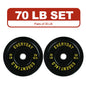 FlexWave Bumper Weight Plates, 25 lb Pair, Black, 2-Inch Hole