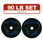 FlexWave Bumper Weight Plates, 25 lb Pair, Black, 2-Inch Hole
