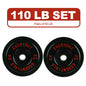FlexWave Bumper Weight Plates, 25 lb Pair, Black, 2-Inch Hole