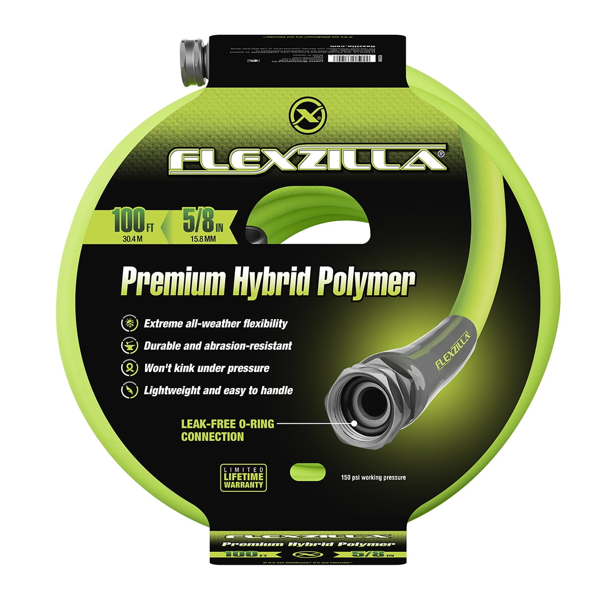 Flexzilla® Premium Grade Garden Hose, 5/8 in. x 50ft., Hybrid Polymer, ZillaGreen™