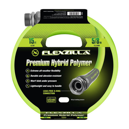 Flexzilla® Premium Grade Garden Hose, 5/8 in. x 50ft., Hybrid Polymer, ZillaGreen™