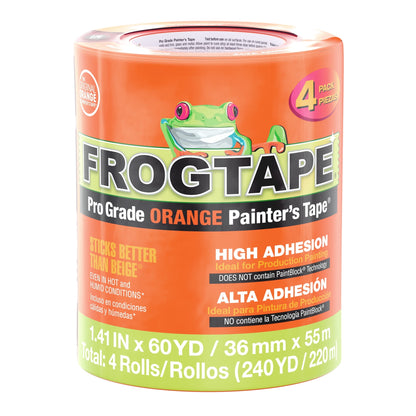 (2 pack) FrogTape Pro Grade Orange 1.41 in. x 60 yd. Painters Tape, 4 Pack, 240 Yards Total
