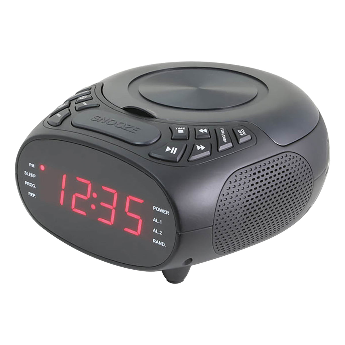 GPX Dual-Alarm CD/FM Clock Radio with 0.9-In. LED Display, Black, CC318B