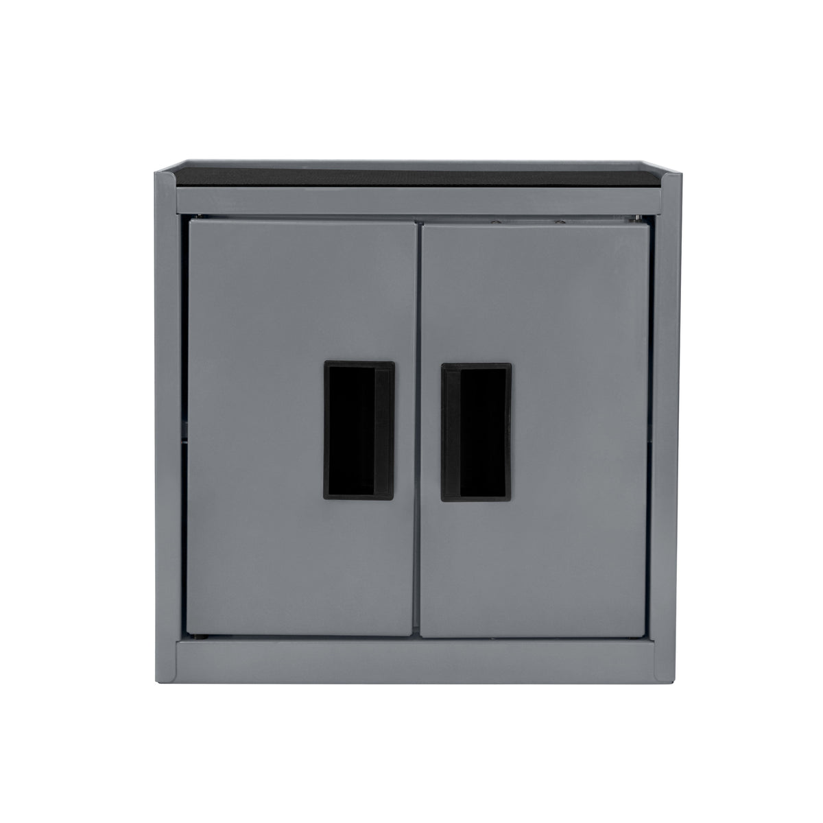 Hyper Tough Mini Tool Cabinet, 11.6 in, Steel, Black, Double Doors, Non-Slip Top Mat