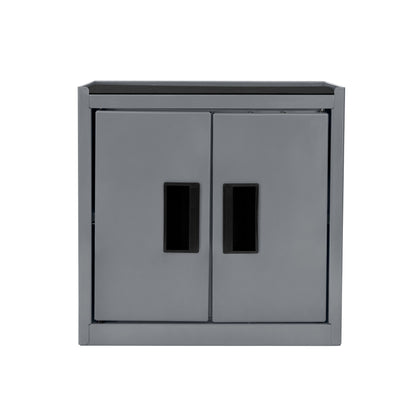 Hyper Tough Mini Tool Cabinet, 11.6 in, Steel, Black, Double Doors, Non-Slip Top Mat