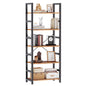 Gianna 5 Tier Bookshelf, Free Standing Shelf, Bookcase Shelf Storage Organizer, Industrial Book Shelves for Home Office, Living Room, Kitchen, Rust Brown