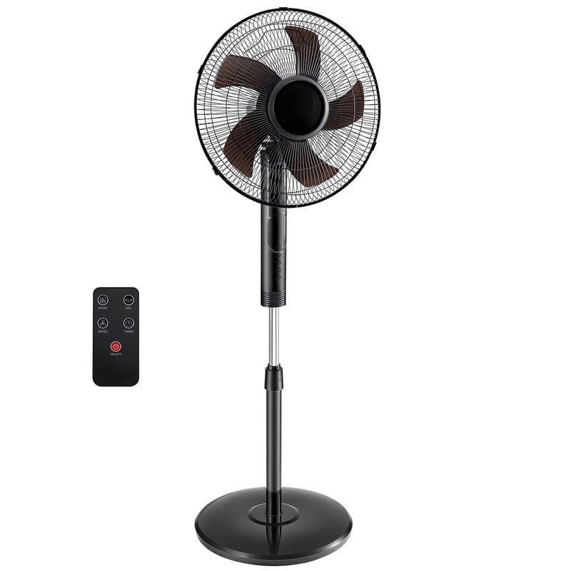 Gianna Quiet Pedestal Fan with Remote, Standing Floor Fan for Bedroom, Home Office - 15H Timer, 3 Speed & 3 Wind Modes, 80°Oscillating, Adjustable Height，White