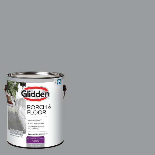 Glidden Porch & Floor 1 gal. Light Gray Satin Interior/Exterior Paint with Primer