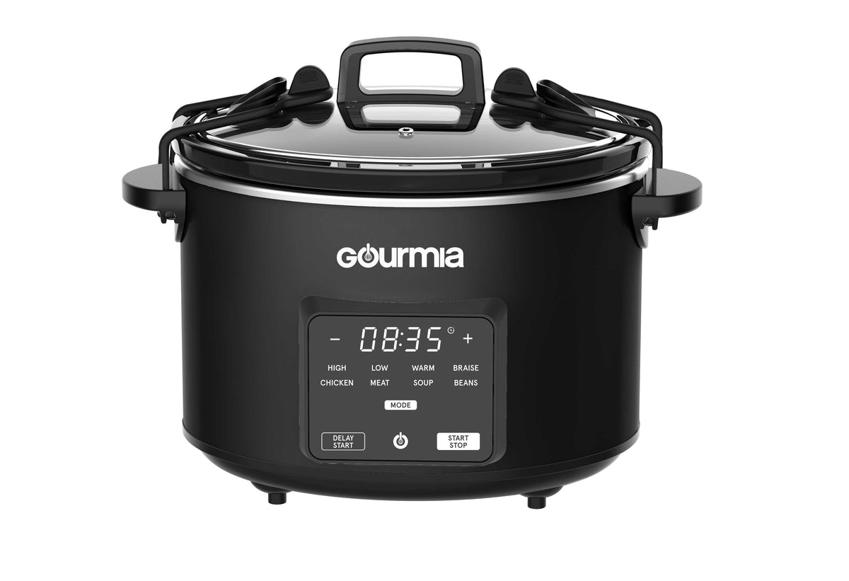 Gourmia Programmable Slow Cooker 4.5 Qt with Digital Controls and Auto Keep Warm, Black