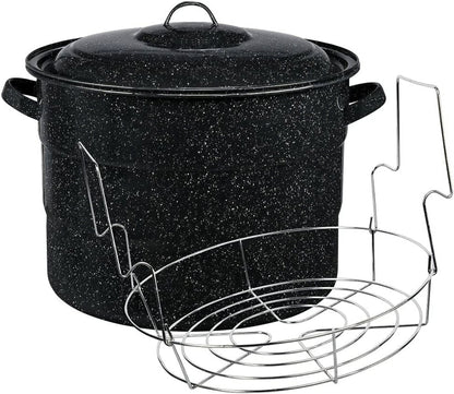 Granite Ware 21.5 Quart Water Bath Canner with Rack for Jam, Salsa and Pickles