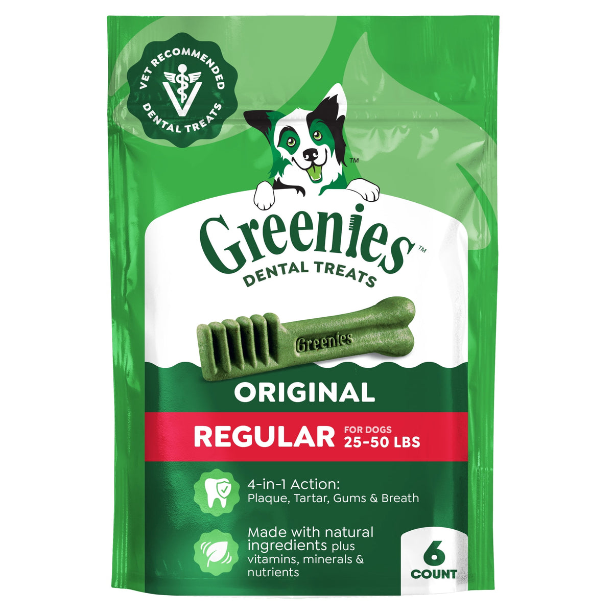 Greenies Original Flavor Natural Dental Dog Treats, Regular Size, 36 oz Pack, 36 Count