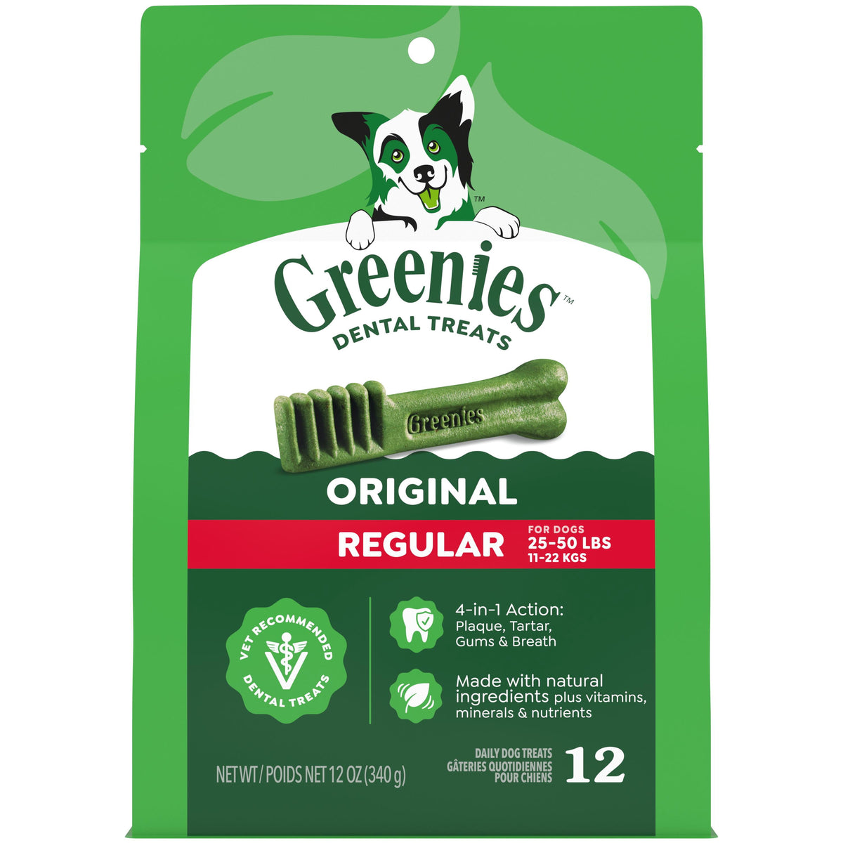 Greenies Original Flavor Natural Dental Dog Treats, Regular Size, 36 oz Pack, 36 Count