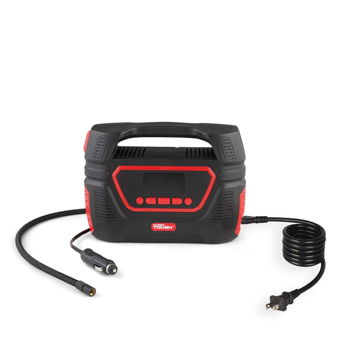 Hyper Tough Dual Power Digital Inflator for P195/65R15 Car Tire, Car-DC 12V or Home-AC 120V