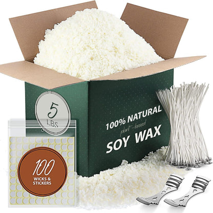 LammLoe Soy Candle Making Kit, 10 lbs Natural Soy Candle Wax Flakes with Accessories, Paraffin-Free Candle Making Supplies for Kids and Adults