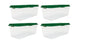 Hefty 113 Quart Clear Plastic Latched Christmas Storage Container, HIRISE Green Lid, Set of 4