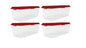 Hefty 113 Quart Clear Plastic Latched Christmas Storage Container, HIRISE Green Lid, Set of 4