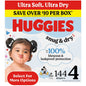 Huggies Snug & Dry Baby Diapers, Size 4 (22-37 lbs), 144 Count (Select for More)