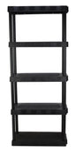 Hyper Tough 5-Tier Black Plastic Shelf Unit, 13.88 in D x 30 in W x 68.8 in H, 350 lb Capacity
