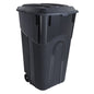 Hyper Tough 32 Gallon Wheeled Plastic Garbage Can with Attached Lid, Black