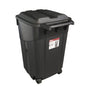 Hyper Tough 45 Gallon Wheeled Heavy Duty Plastic Garbage Can with Attached Lid, Black