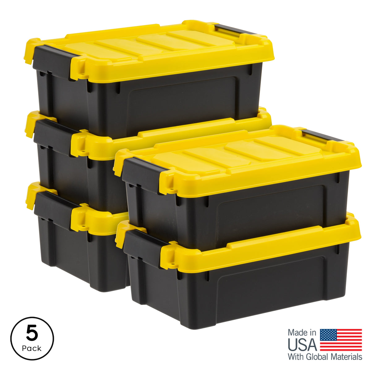 IRIS 3 Gal. Plastic Storage Bins with Lids, Latching Totes, Heavy Duty Containers 5Pk