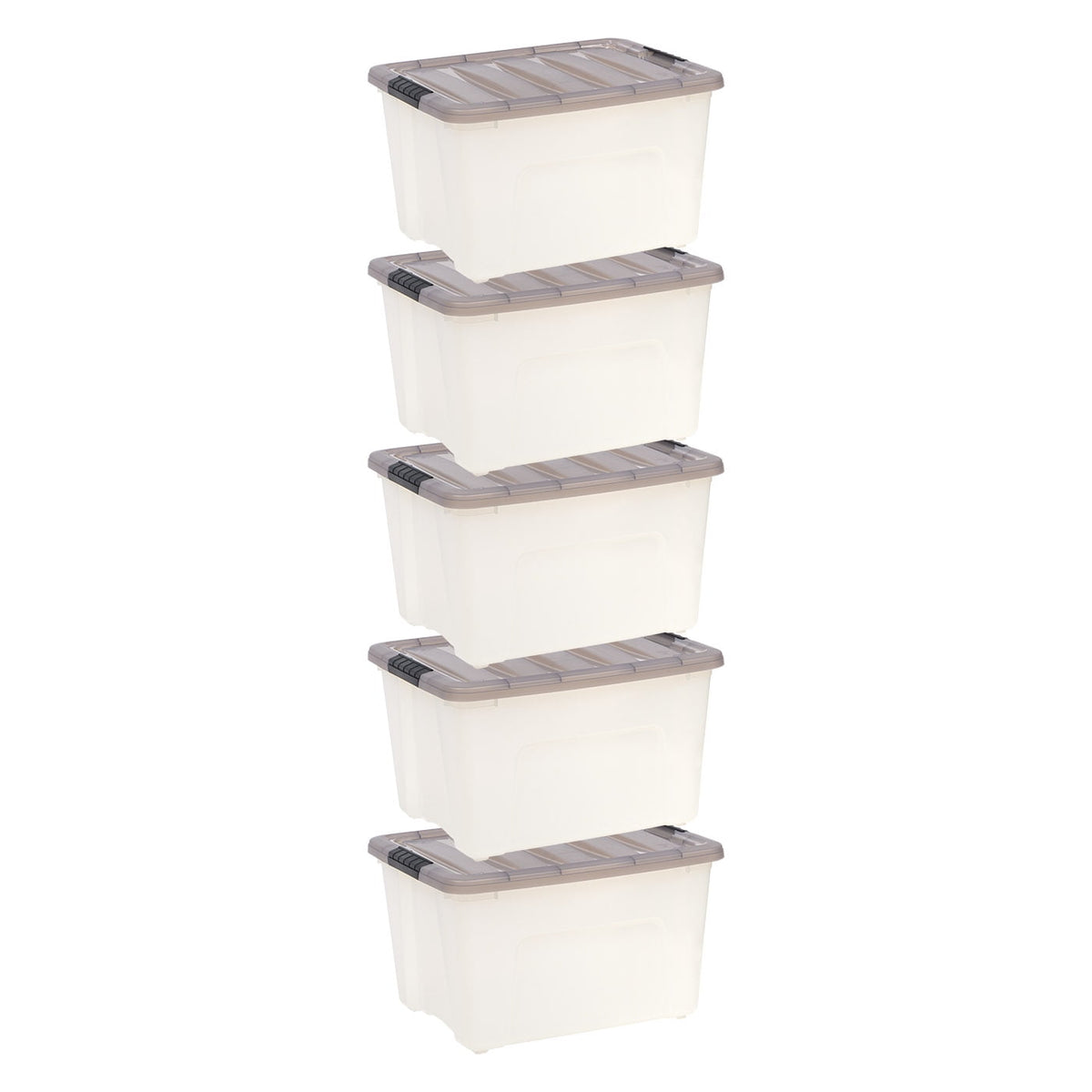IRIS 32 Qt. Plastic Storage Bins with Lids, Stackable Storage Containers, Totes, 5 Pack